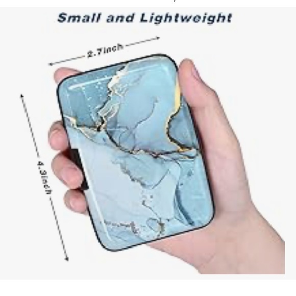 💙 Atufsuat Credit Card Holder, Mini Aluminum Card Wallet RFID Blocking NEW - Picture 2 of 7
